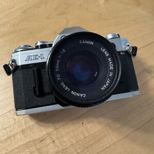 Canon AE-1 Black and Silver Film Camera